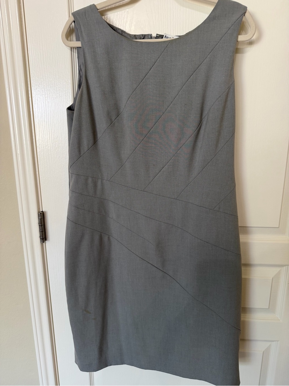 Marvin Richards Sleek Gray Sleeveless Midi Sheath Dress